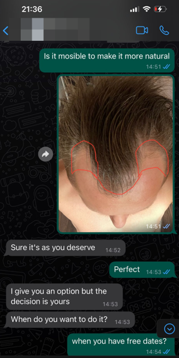 واتساب عيادة زراعة الشعر 4
